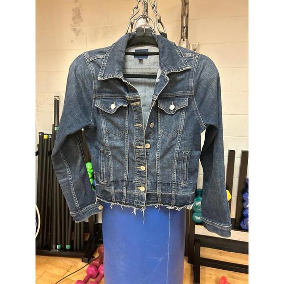 Denim Jacket with Rugged Trim Bottom - Picture 1 of 5